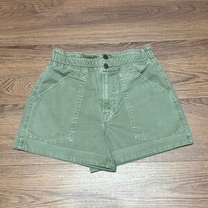 Veronica Beard High Waist Olive Shorts